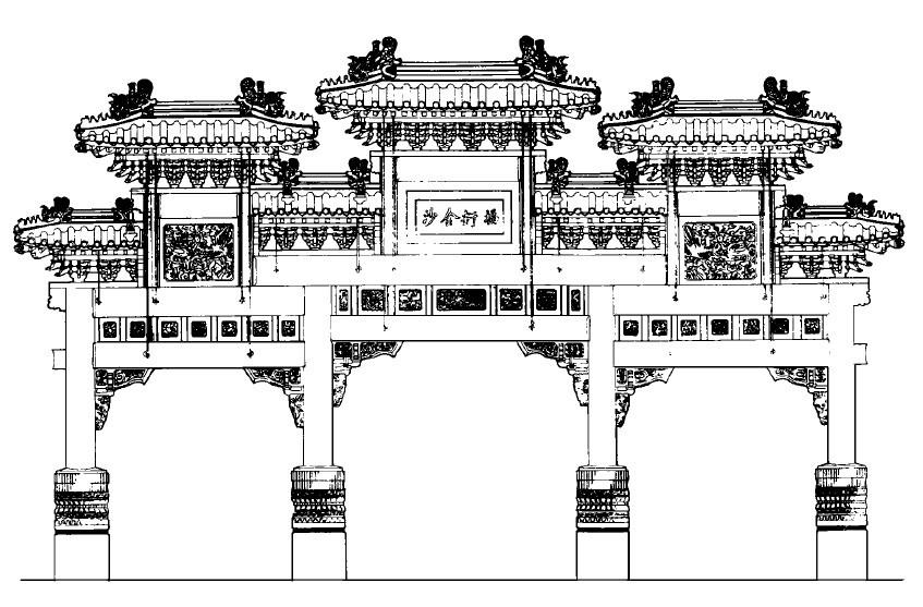 華盛頓中國城石牌坊設(shè)計(jì)圖